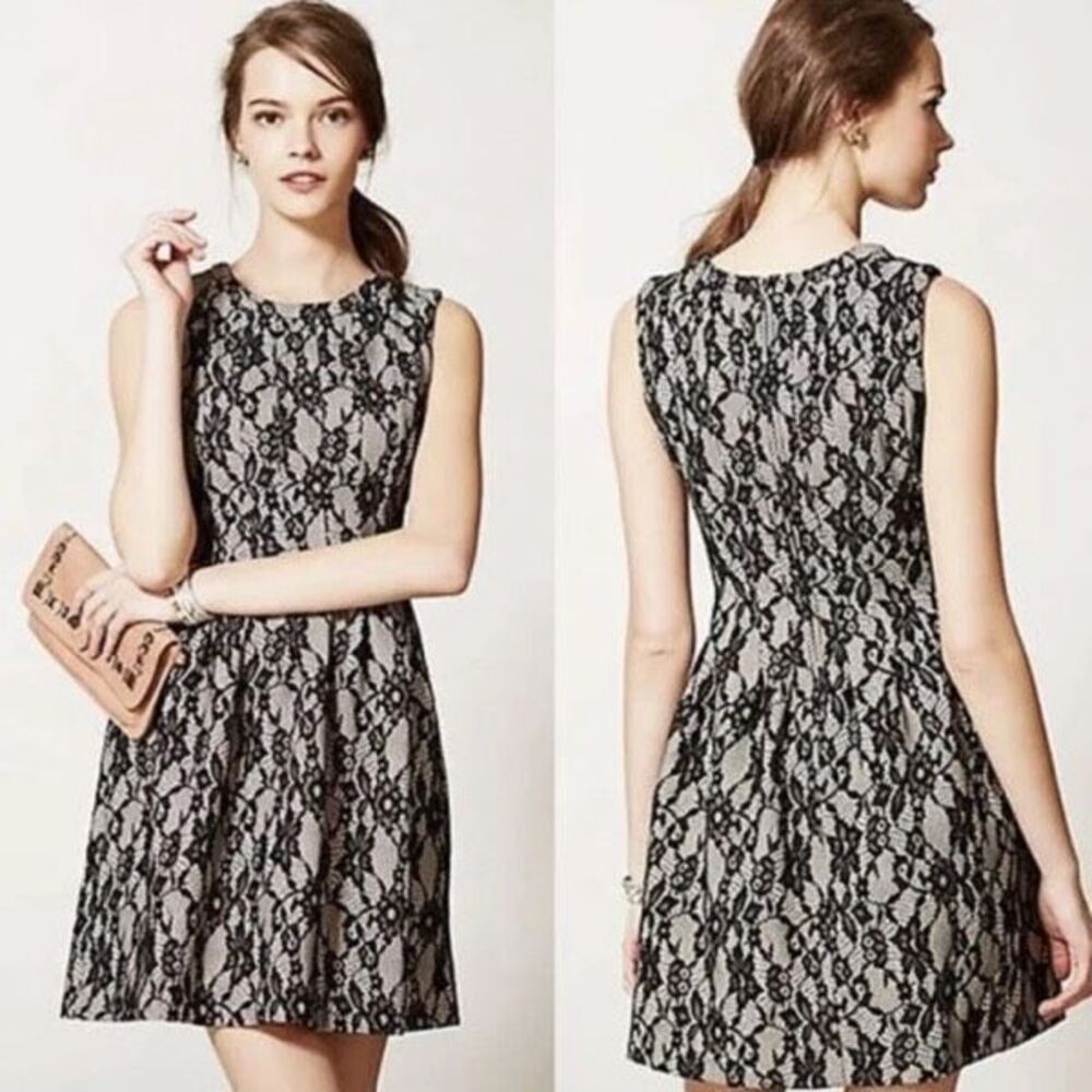 Anthropologie HD in Paris Violante black lace dress Medium
